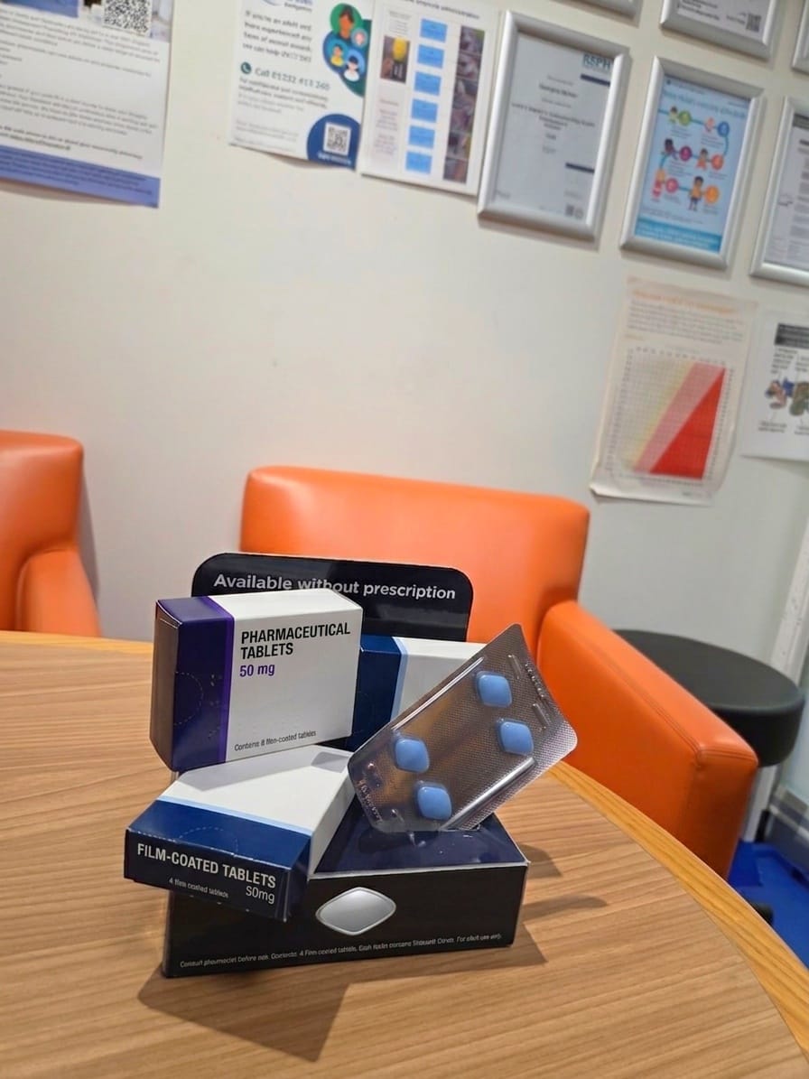 Men's health consultation service at Medicine Stop, Alfreton.