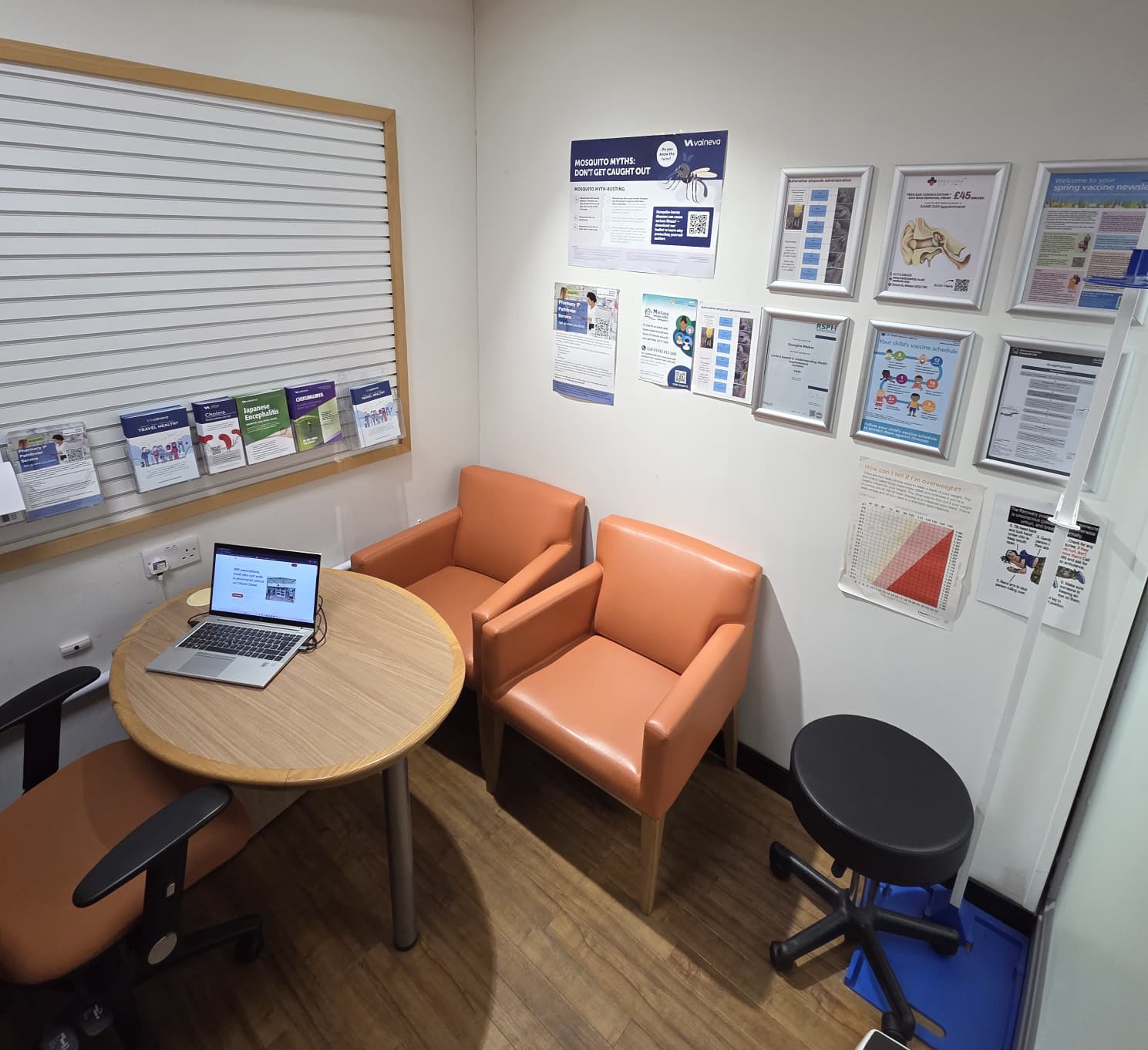 The private consultation room at Medicine Stop, Alfreton.